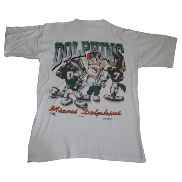 Vintage 1994 Miami Dolphins Looney Tunes Double Sided T-Shirt Men's Large - Picture 9 of 13